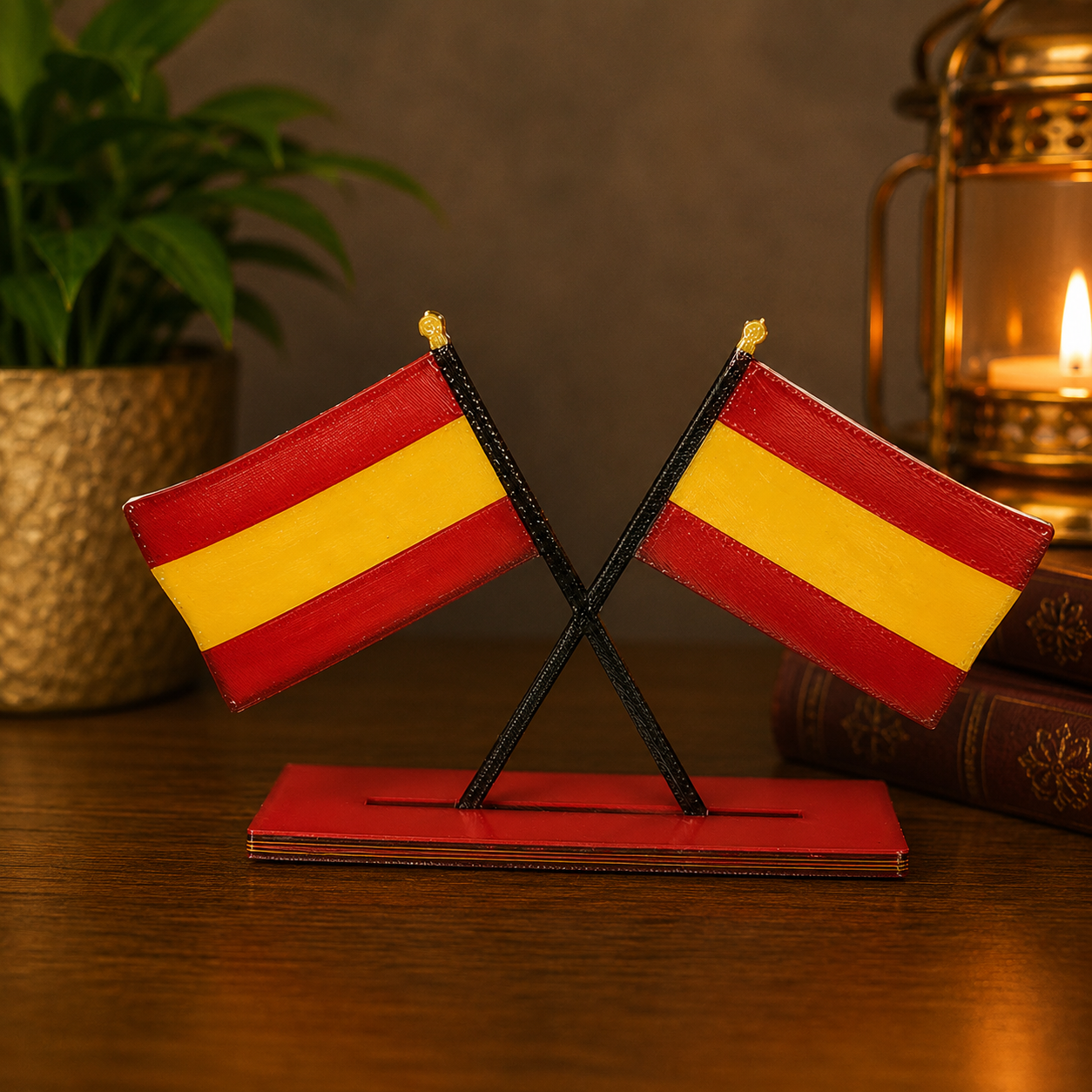 TVK Double Flag Desk Stand