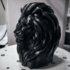 Glossy Black Lion Bust