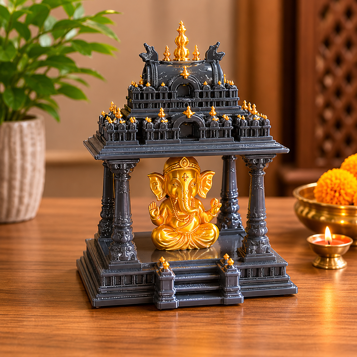 Temple Mandir Model with Ganesha