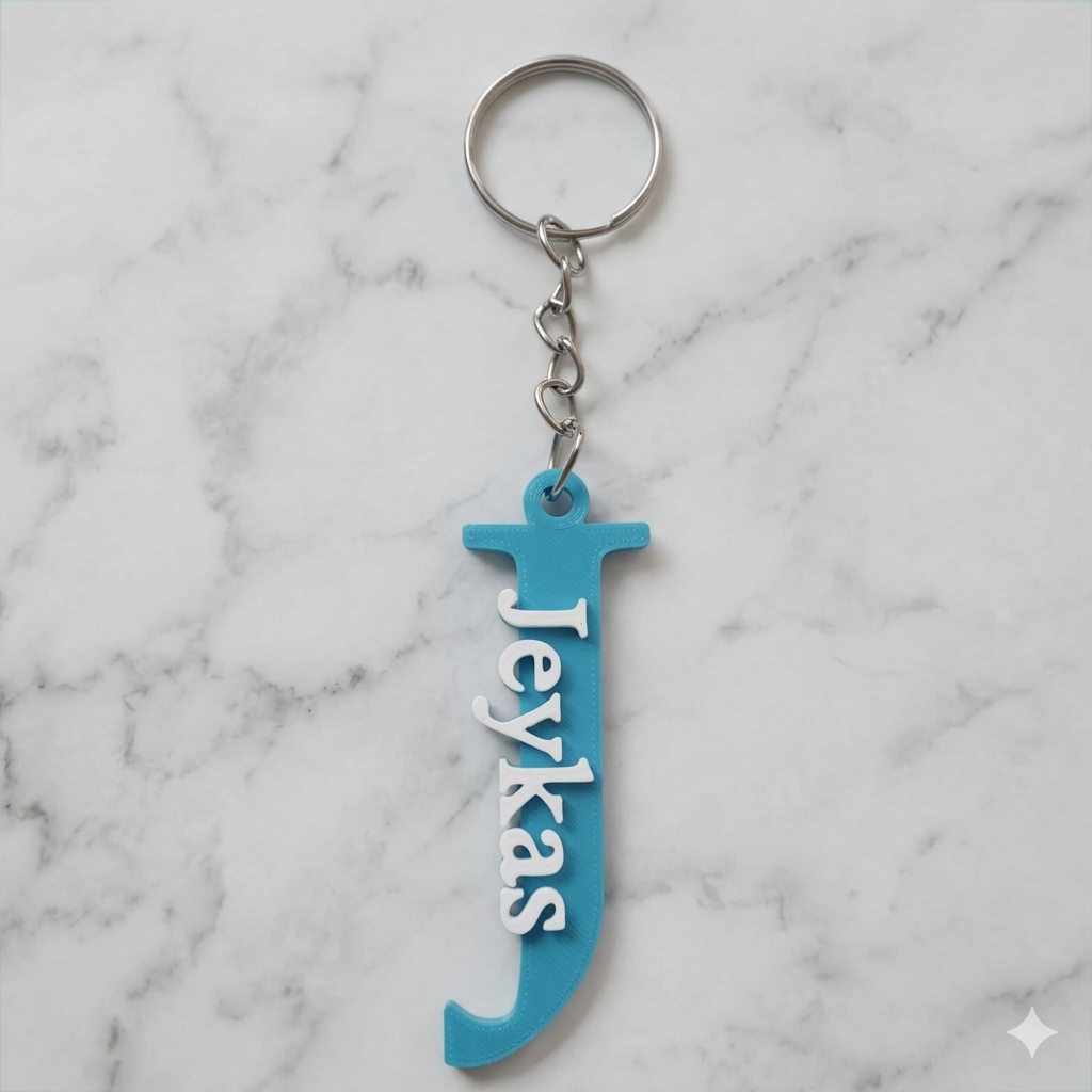 Customizable name and letter keychain
