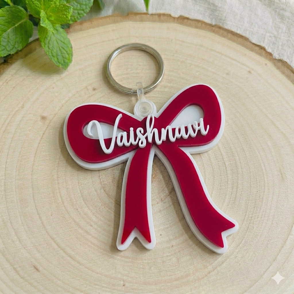 Ribbon with Customizable Name Keychain