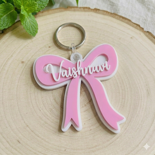 Ribbon with Customizable Name Keychain