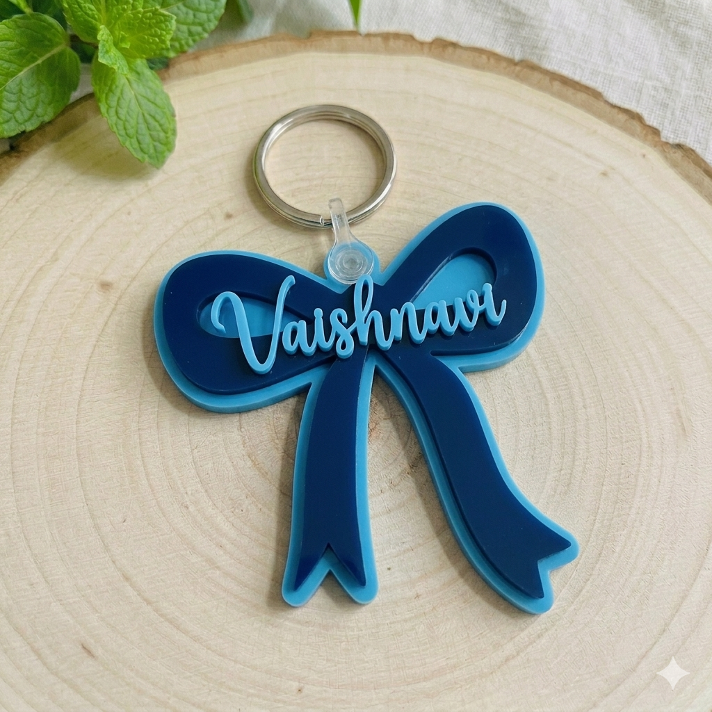 Ribbon with Customizable Name Keychain