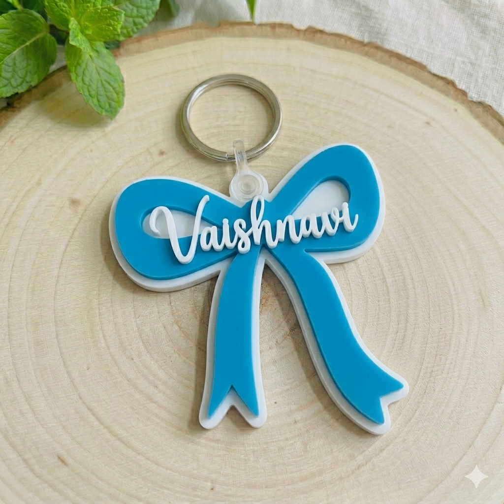 Ribbon with Customizable Name Keychain