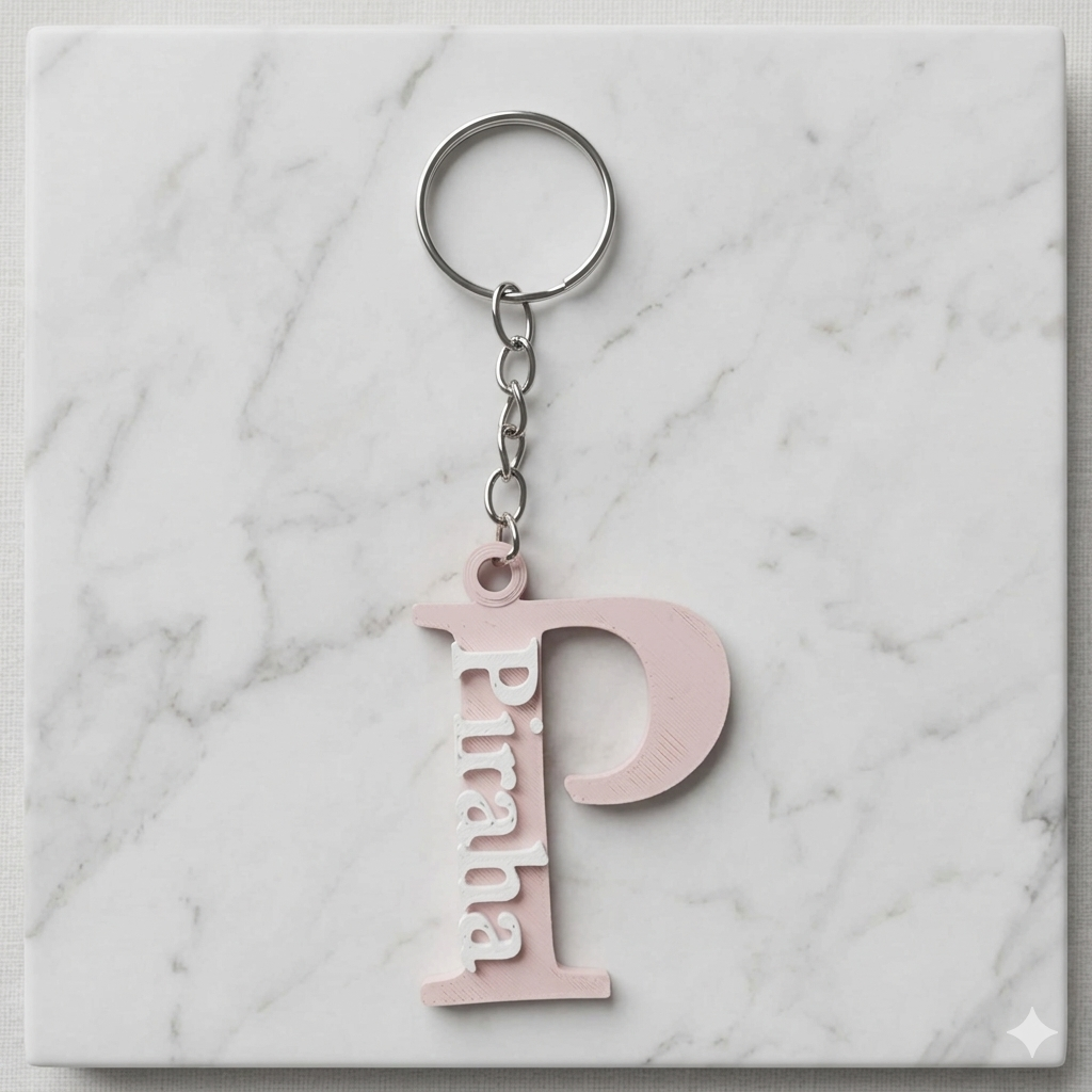 Customizable name and letter keychain