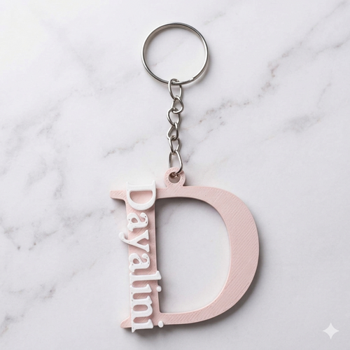Customizable name and letter keychain