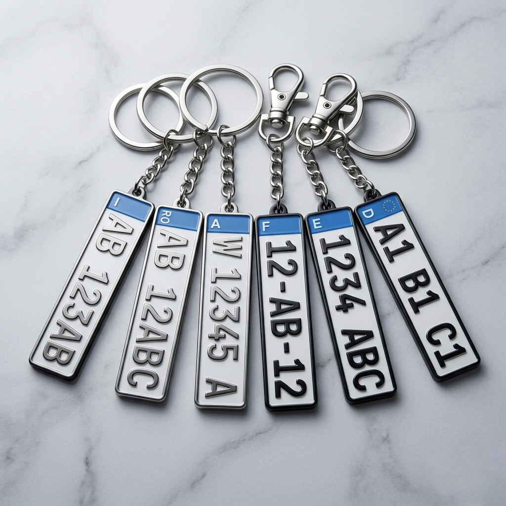 Customizable License Plate Design Keychain