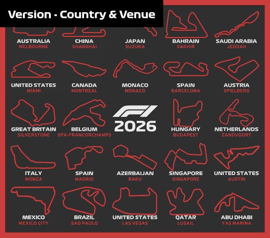 2026 Formula 1 Calendar F1
