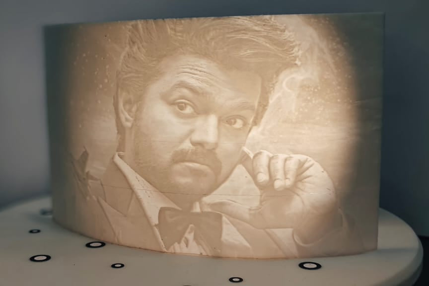 Customized Cylindrical Lithophane Lamp