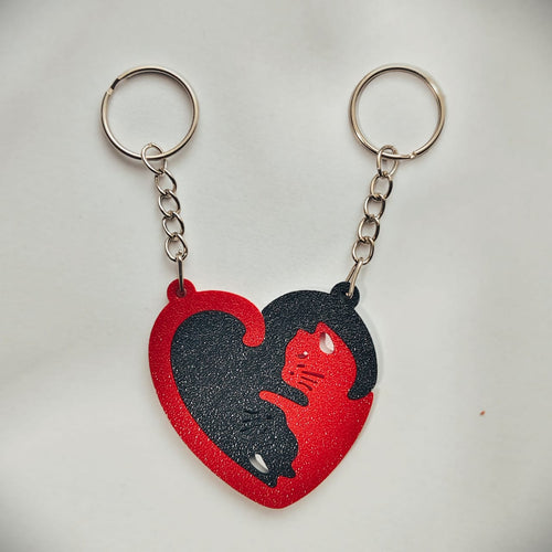 Couple Cat Keychain