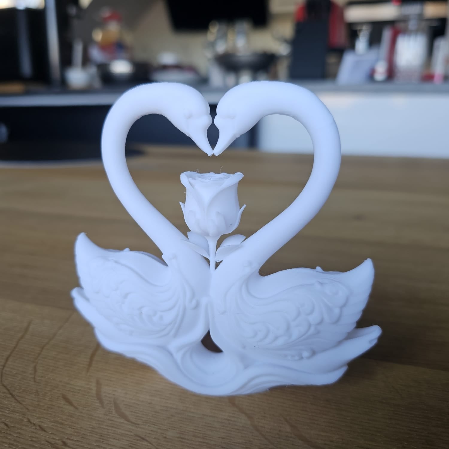 Eternal Love: Swan & Rose Sculpture