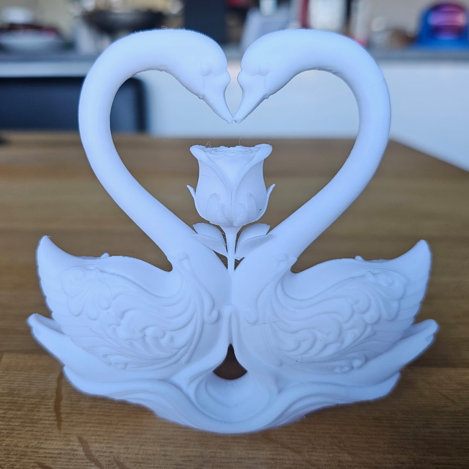Eternal Love: Swan & Rose Sculpture