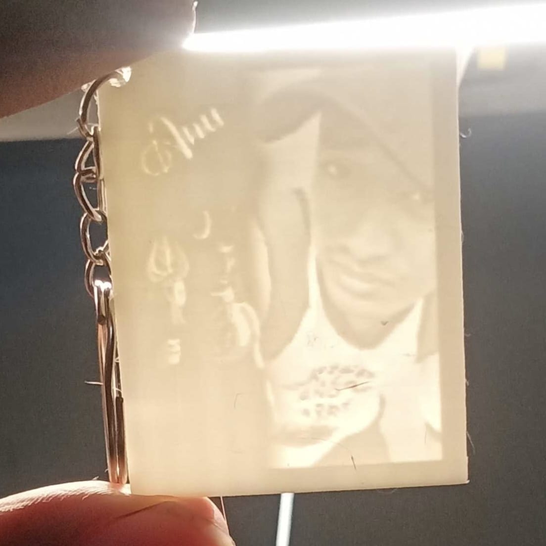 Customized Flat Lithophane Photo keychain