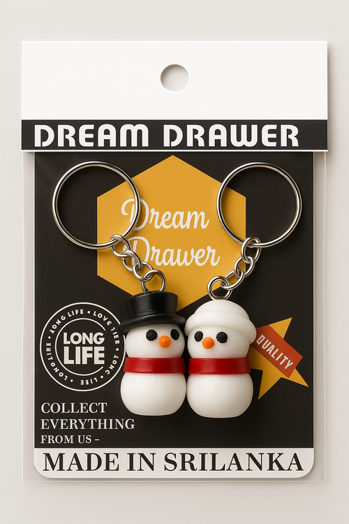 snowman couple keychain