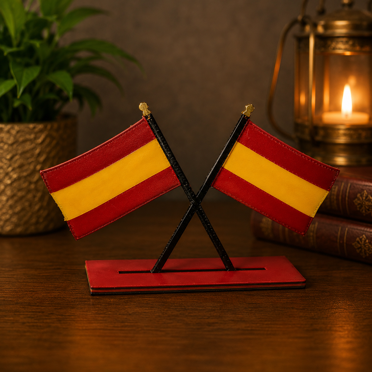 TVK Double Flag Desk Stand