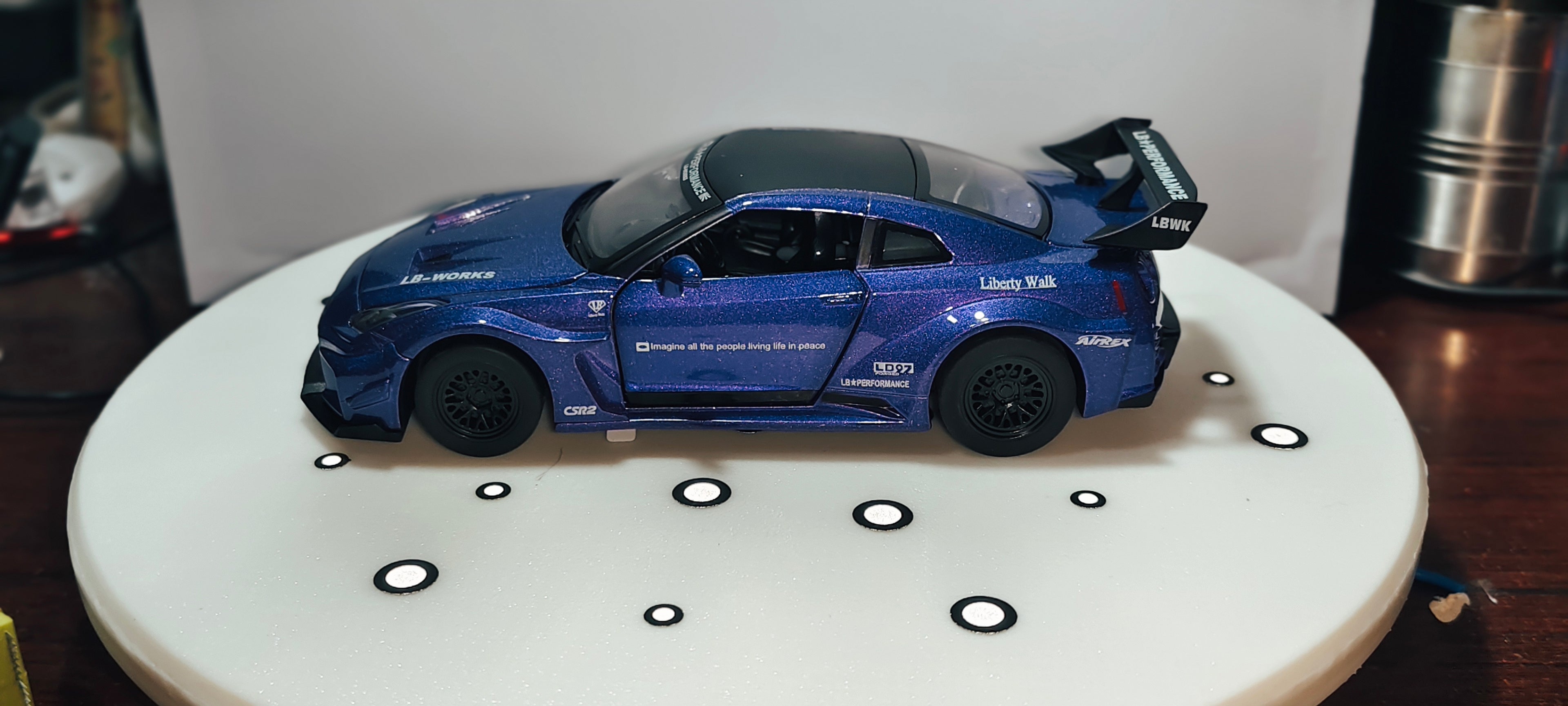 Nissan GT-R R35 with a Liberty Walk (LB-Works) 1:32  DIECAST CAR FRAME