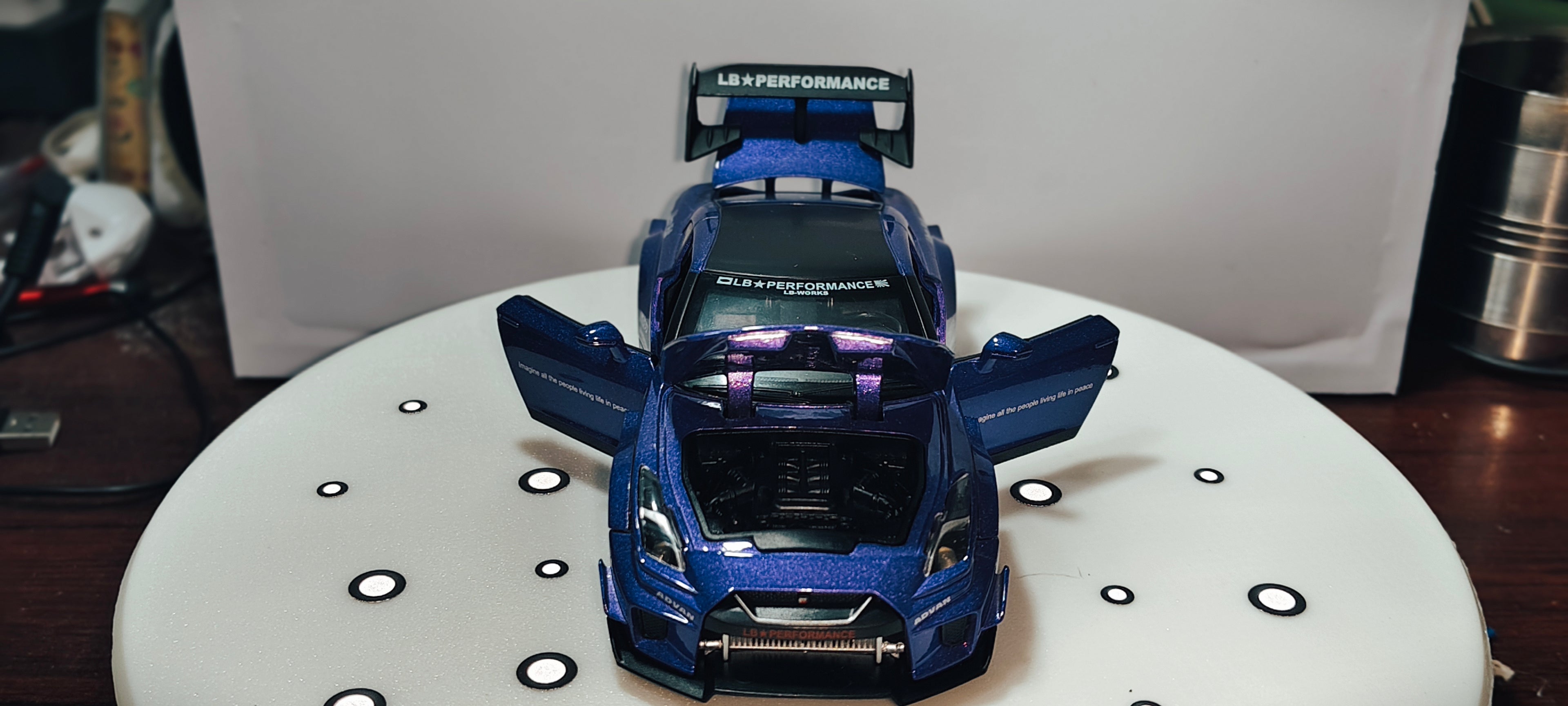 Nissan GT-R R35 with a Liberty Walk (LB-Works) 1:32  DIECAST CAR FRAME